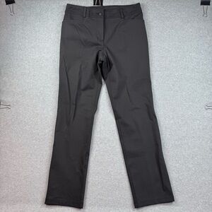 EILEEN FISHER Black Ponte Stretch Knit Trouser Pants Size S Straight Leg Pockets